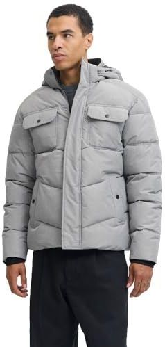 JACK & JONES - Gewatteerde Jas - Lichtgrijs - Met Capuchon - Warm Gevoerd