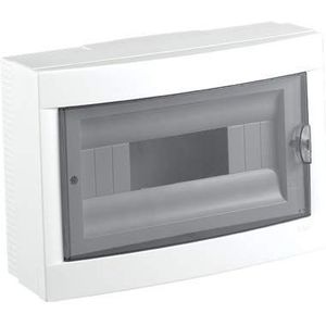 Opbouw kleine verdeler/zekeringkast/verdeelkast opbouw IP40 2,4,6,8,12,16,24,36 modules, 1,2,3 rijen met DIN-rail + PE/N-klemmen (12 modules)