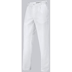 BP 1359-130-21-44n broek voor mannen, met plooien en zakken, 205,00 g/m² puur katoen, wit, 44n