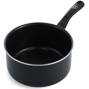 GreenChef Diamond Steelpan met Gezonde Keramische antiaanbaklaag van 20 cm/ 3,1 liter, PFAS-vrij, Geschikt voor Inductie, Ovenbestendig tot 160˚C, Vaatwasmachinebestendig, Zwart