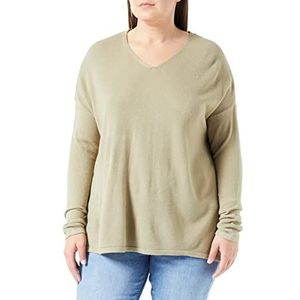 ONLY Carmakoma Caramalia L/S V-hals pullover Cc KNT gebreide trui, zeemeermin, S Grote maten