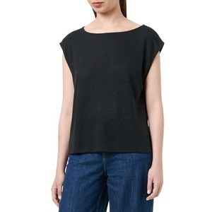 Vila VIFIARA Boat Neck S/S Knot TOP, zwart beauty, S