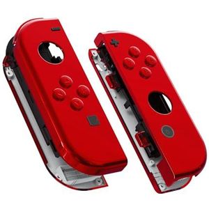 eXtremeRate Grip Cover voor Nintendo Switch Joycon Controller,Vervanging Behuizing Hoesje Case Shell Knoppen Toetsen Kit voor Nintendo Switch/Switch OLED Joycon(Geen Controller)-Chroom Rood