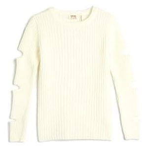 Koton Girls's Knit Long Sleeve Cut Out Detail Round Collar Sweater, ecru(010), 13-14 Jaar