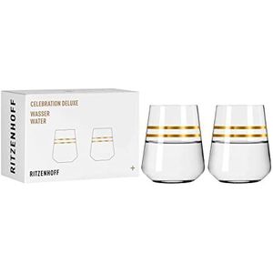 Ritzenhoff 6141003 waterglas 400 ml – Serie Celebration Deluxe Set nr. 3 – 2 stuks met echt goud – Made in Germany