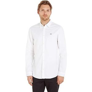 Tommy Hilfiger TJM Classic Oxford overhemd voor heren, casual, Wit, XXS