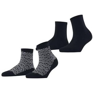 ESPRIT - Heart Pattern - Sokken - Blauw Marine - Multipack van 2 paar