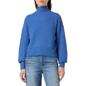 Bestseller A/S Dames VMMARINA LS Highneck GA Boo trui, Beaucoup Blue/Detail:W. Melange, S, Beaucoup Blue/Detail:w. Melange, S