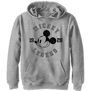 Disney Characters Mickey Legend Boy's Hooded Pullover Fleece, Athletic Heather, Small, Athletic Heather, S