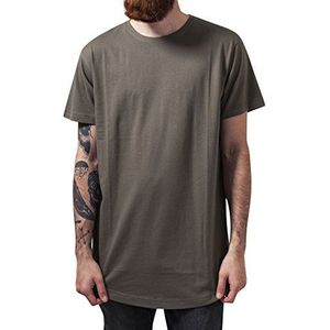 Urban Classics Heren Shaped Long Tee T-shirt, groen (legergroen 1144), XXL