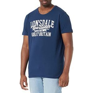 Lonsdale Martinstown T-shirt voor heren, donkerblauw/wit, S