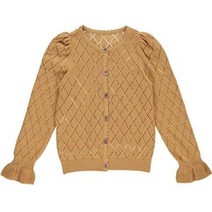 Müsli by Green Cotton Meisjes Knit Frill Cardigan Sweater, bruin (cinnamon), 116 cm
