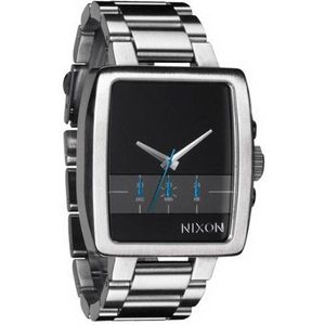 Nixon Herenhorloge analoog roestvrij staal A324000-00, zilver/zwart, Armband