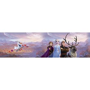 AG Design Elsa met vrienden in de bergen, Frozen 2, Disney, decoratieve wandrand voor kinderkamer, 5 m x 10 cm, WBD 8159, meerkleurig, 0,1 m