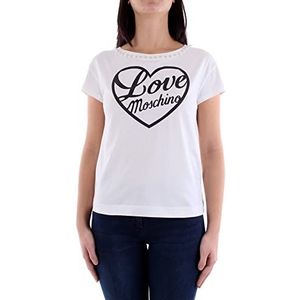 Love Moschino Dames T-shirt, OPTICAL WHITE, 42