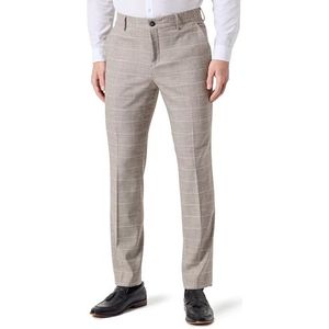 SELETED HOMME Heren Slhslim-Oasis Sand Check TRS chinobroek, Zand/Checks: beige, 58