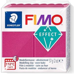 STAEDTLER 8010-21 FIMO Effect Oven-Hardening Polymer Modellering Klei - Metallic Bordeaux (1 x 57g Blok)