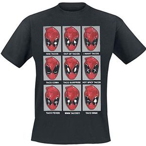 Marvel Deadpoll Tacos Head T-shirt voor heren - zwart - Small