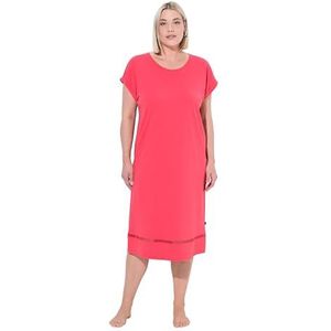 Ulla Popken Dames Nightgown, Crochet Tape Nachthemden, Pink, 54/56, roze, 54-56