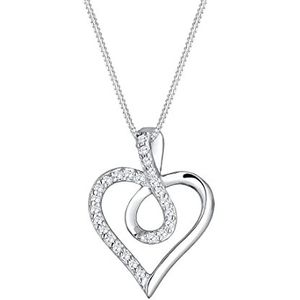 Elli Halsketting dames Infinity hart symbool met zirkonia in 925 sterling zilver rosé verguld, 450, Kristal, Zirkonia