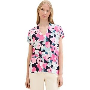 TOM TAILOR T-shirt voor dames, 35290 - roze kleurrijk bloemendesign, XL
