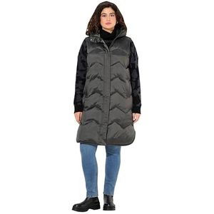 Ulla Popken - Hyprar - Gilet - Anthraciet - Grote Maten - Matelassé - Capuchon