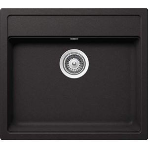 SCHOCK Keukengootsteen 57 x 51 cm Nemo N-100 Nero - CRISTALITE zwart granieten spoelbak vanaf 60 cm onderkastbreedte