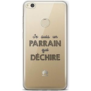 Zokko Beschermhoesje voor Huawei P8 Lite 2017, met Frans opschrift ""Je Suis un Paten"", zacht, transparant, inkt, zwart