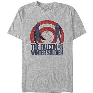Marvel The Falcon and the Winter Soldier - Shield Sun Unisex Crew neck T-Shirt Melange grey M