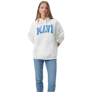 Mavi Dames Logo Hoodie T-Shirt, Antique White, L, Meerkleurig, L