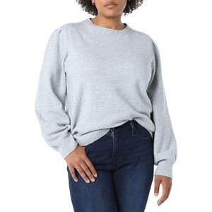 Amazon Essentials Women's Zacht aanvoelende trui met ronde hals en plooien op de schouders, Heidegrijs, XXL