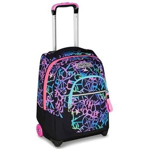 Seven Trolley voor school, fuchsia, 2-in-1, dubbel gebruik, trolley en rugzak, schoolrugzak voor op reis, meisjes, Fuchsia, Eén maat, modern