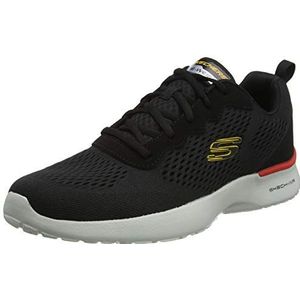 Skechers Heren Air Dynamight Tuned Up wandelschoenen, Black Engineered Mesh Pu Gray Trim, 42.5 EU