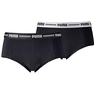 PUMA Mini-short voor dames (verpakking van 2 stuks), zwart, L