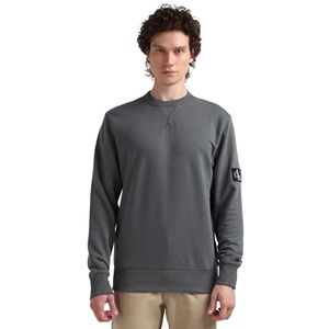 Calvin Klein Jeans Heren Badge Crew Neck Sweatshirts, Eindeloos Grijs, XXS