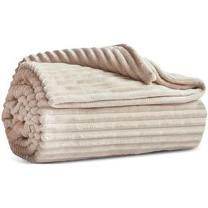 KARACA Ruby Stripe Wellsoft dubbele deken, ecru, 200 x 220 cm, polyester, stijlvol comfort voor gezellige uren