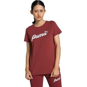 PUMA - Essentials Script - T-shirt - Rood - Katoen