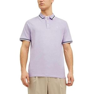 JACK & JONES Men Slim Fit Polo Shirt | JJEPAULOS Uni Summer Shirt | Collar Shortsleeve Basic Pique Cotton, Colour:Purple-2, Size:M