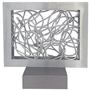 ONLI tafellamp/Abat-Jour rechthoek met frame en filamenten van gesatineerd metaal, modern en origineel design, inclusief 3 x G4 warmwit licht.