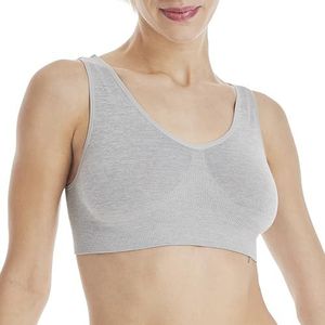 Hanes Beugelloze beha voor dames, pullover-beha met volledige bedekking, naadloze T-shirtbeha, lichtgrijs Hei, XL