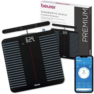 Beurer BF 990 vetweegschaal met handsensoren, digitale personenweegschaal met app-verbinding via WIFI/Bluetooth, 25 meetwaarden incl. lichaamsvet & spiermassa, kruismeting met 8 elektroden, 180 kg