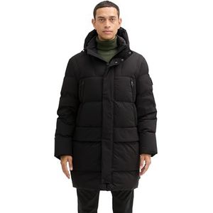 TOM TAILOR Heren 1042522 Parka, 29999-Zwart, L, 29999 - Black, L