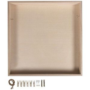Rayher Houten Shadow Box Frame voor Craft, vitrine, natuurlijk hout, 32x32x5cm, vierkant, 62818000