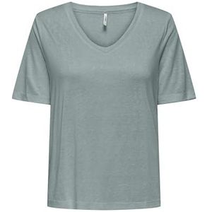 ONLY Dames Onlelise S/S V-hals Top JRS Noos, abyss, L