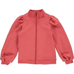 Fred's World by Green Cotton Puff Zip Jacket Cardigan Sweater voor meisjes, cranberry, 104 cm