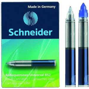 Schneider Universal 852 rollercartridge (uitwisbaar, voor rollerbalpen Breeze, Base Senso/Ball en ID Duo, inkt: koningsblauw) 5 stuks