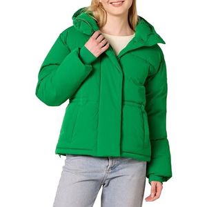 Amazon Essentials Dames korte getailleerde pufferjas (verkrijgbaar in grote maten), groen, XX-Large