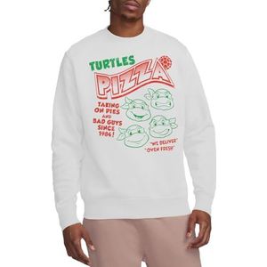 Tmnt Turtles Pizza Crew Sweatshirt, Wit, Small, Wit, S