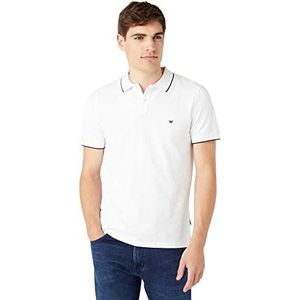 Wrangler Heren POLO TEE T-shirt, REAL White, Large