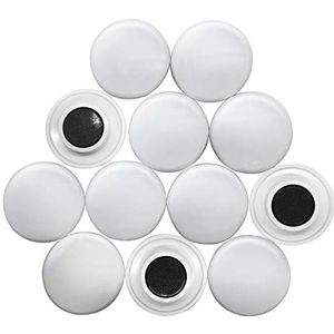 first4magnets grote witte ophanging/planning magneet (40 mm diameter x 8 mm hoog) (1 verpakking van 12), metaal, zilver, 25 x 10 x 3 cm, eenheden F4M40-WHITE-1
